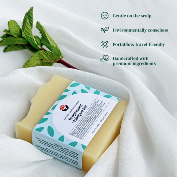 Peppermint Shampoo Bar - All-Natural, Handmade, Cold-Processed Invigorating - Image 3